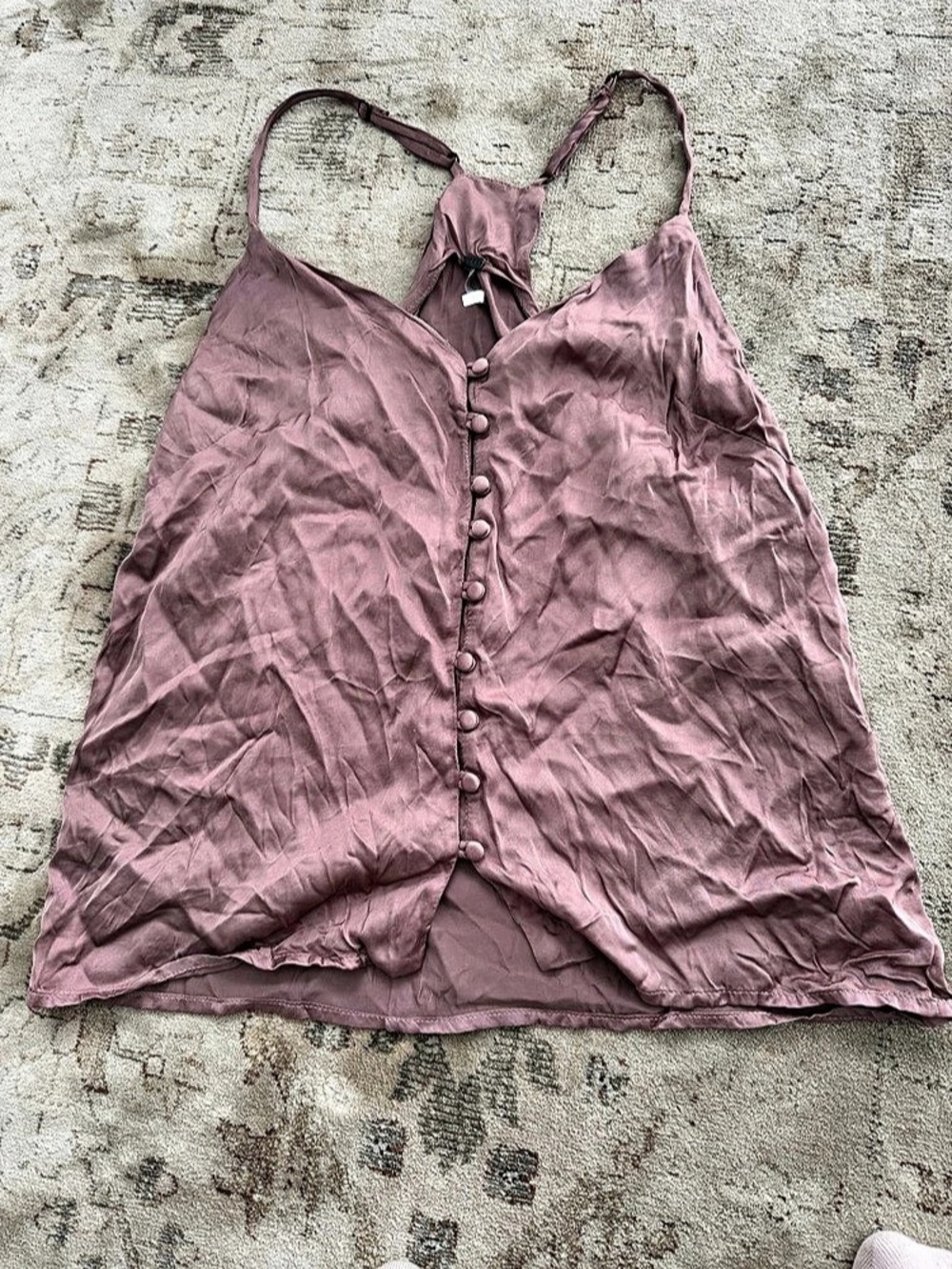 Young Fabulous & Broke Pink Button front silky top